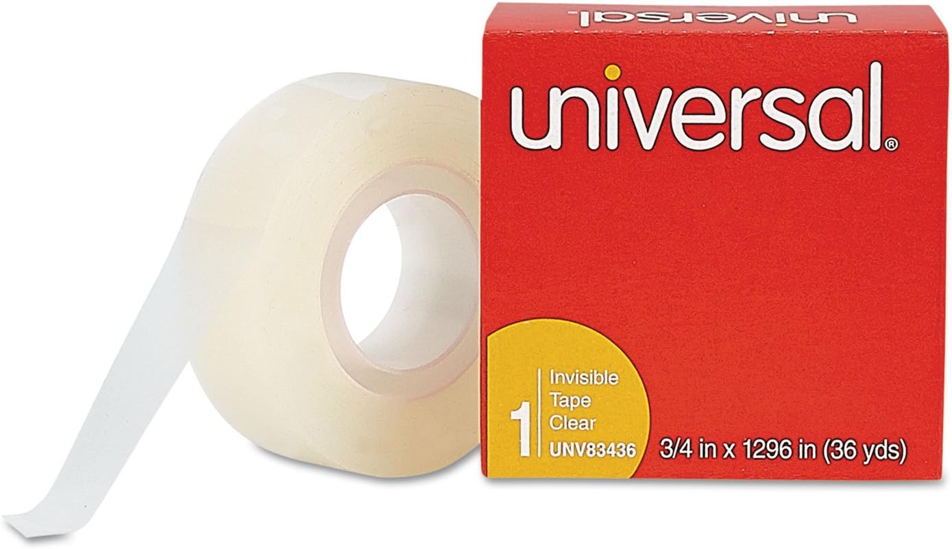 Universal Office Products Invisible Tape, 3/4" x 1296", 1" Core, Clear, 12/Pack UNV83436 image 2