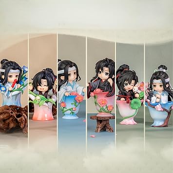 Whole Set Anime Blind Box, 6PCs Cute Mo Dao Zu Shi Porcelain Flowers Series Wei Wuxian LAN Wangji Blind Box Figure, Collectable PVC Figure for Birthday Gifts
