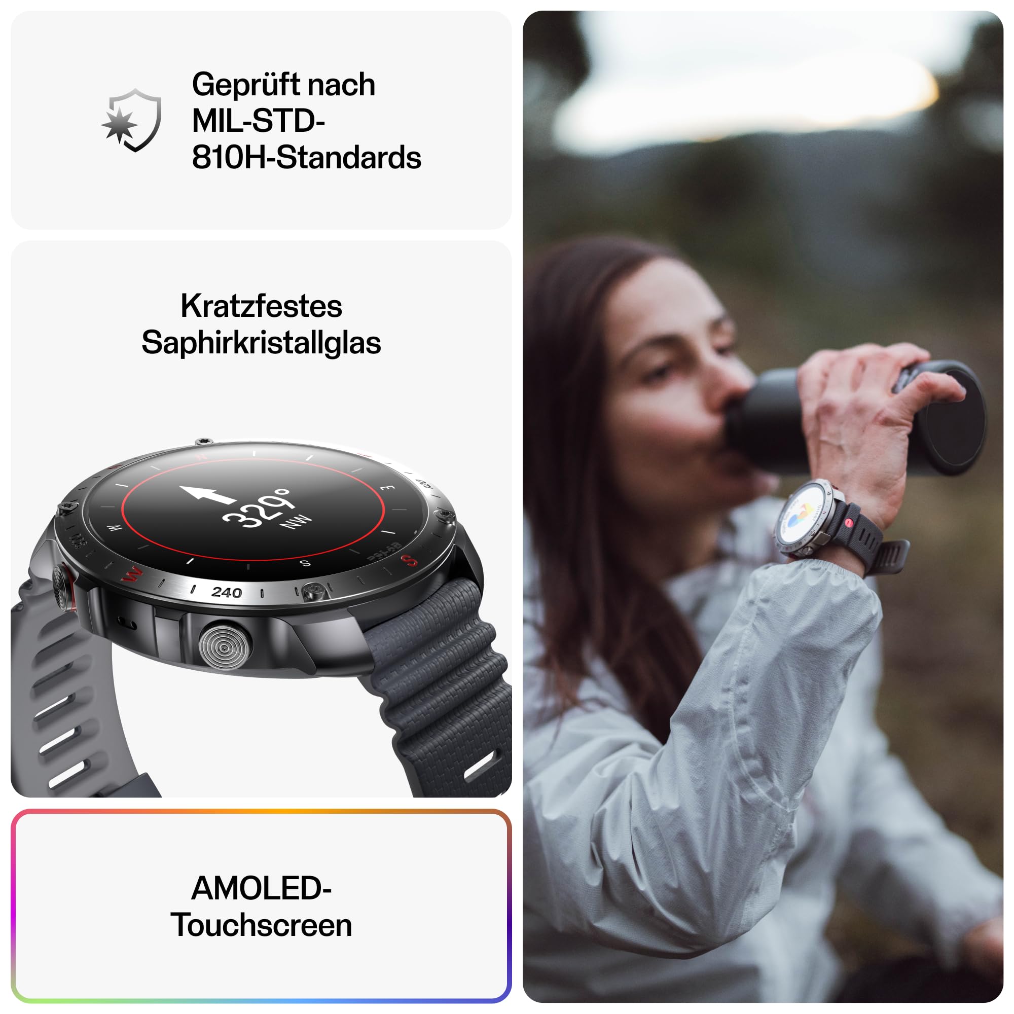 Polar Grit X2 Pro – robuste GPS-Sportuhr mit zusätzlichem Lederarmband, optischer Pulsmessung, Smartwatch-Navigation und Biosensorik für beste Leistungen. Die Outdoor-Uhr für das ultimative Abenteuer.
