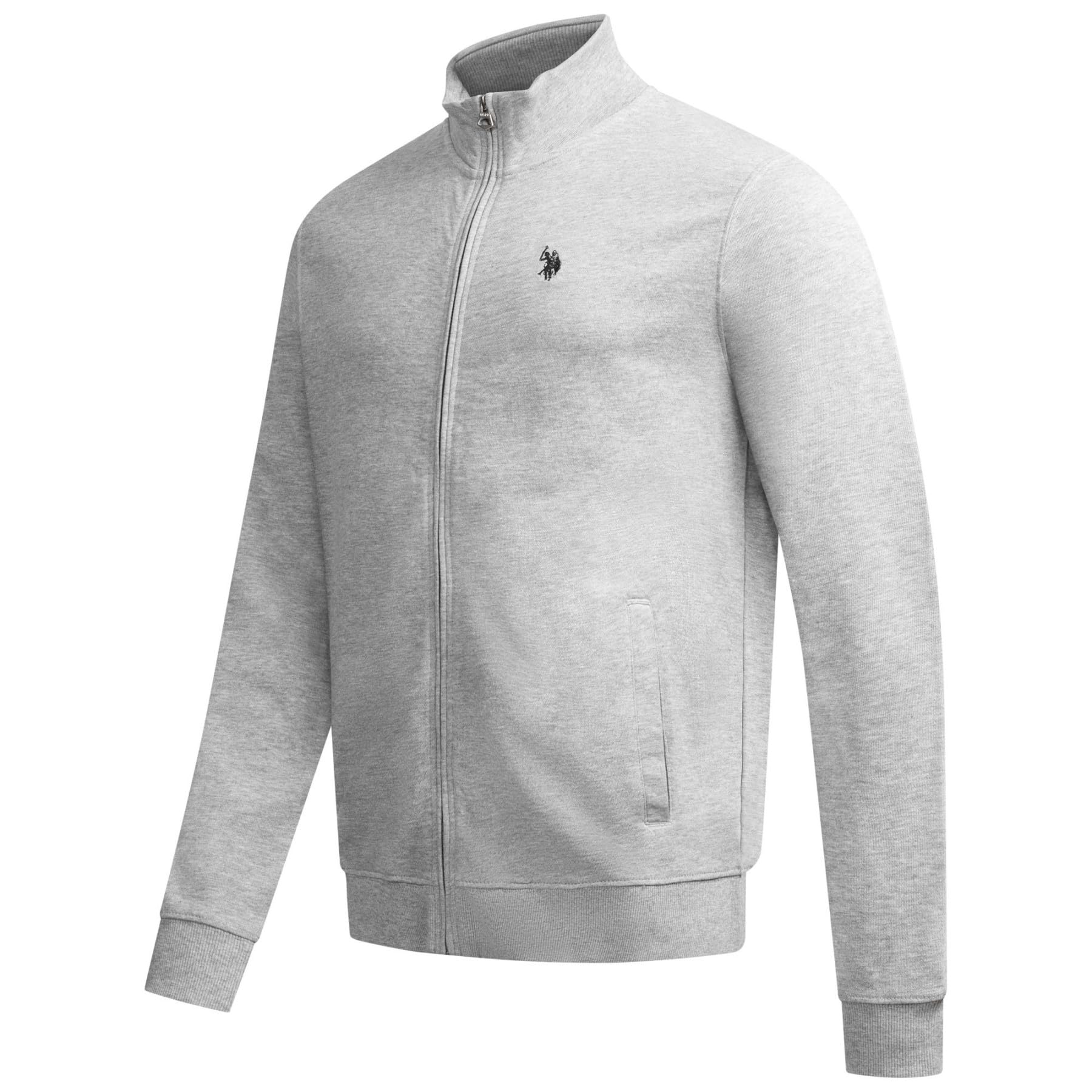 U.S. POLO ASSN. Herren Sweatjacke (S-XXL) mit Stehkragen, Reißverschluss, Eingrifftaschen und Leichter Fütterung P020