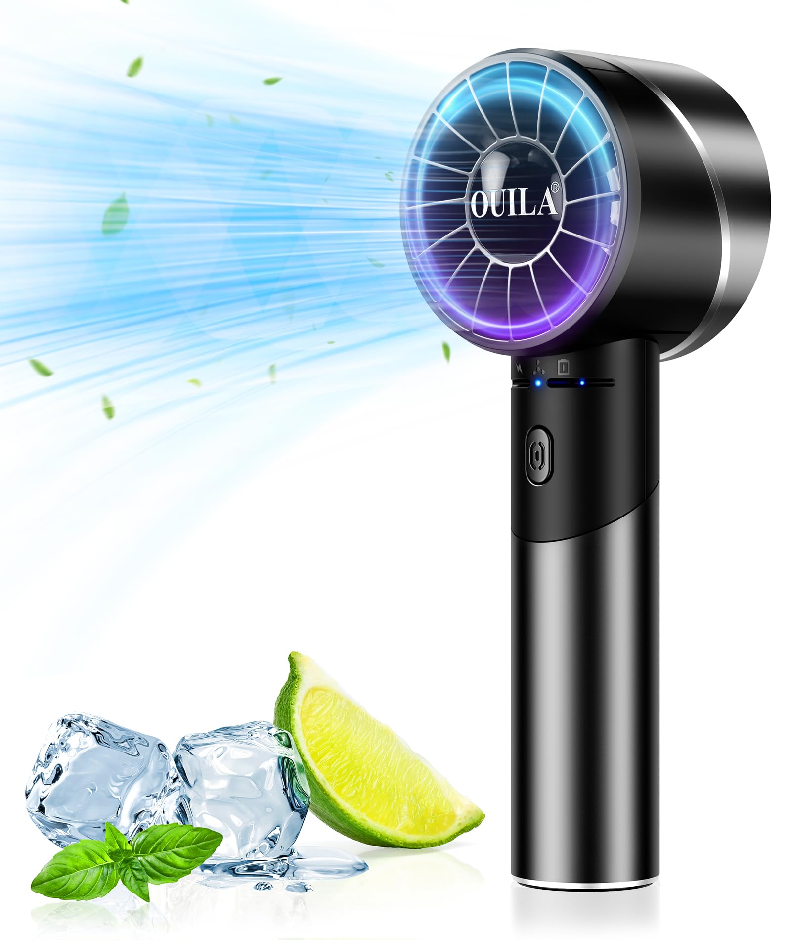 Ventilatore Portatile USB Mini Ventilatore Ad Alta Velocità 4 Velocità Ricaricabile,Ventilatore USB 120g Piccolo Ventilatore Portatile Silenziosa per Ufficio,Casa,Campeggio All'aperto, Escursioni,ecc