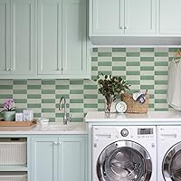 Vista 3 de STICKGOO Azulejos autoadhesivos para salpicaduras de 10 hojas, azulejos autoadhesivos de 12 x 12 pulgadas, protector contra salpicaduras