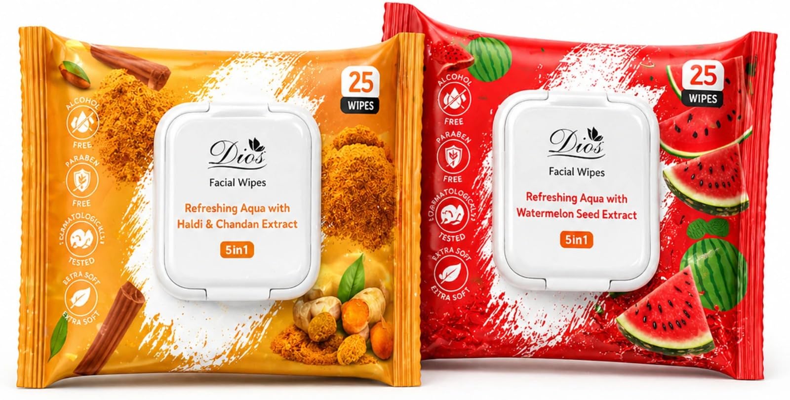 Dios Facial Wipes for Deep Cleansing and Makeup Removal - Alcohol-Free Paraben-Free Wet Wipes with Moisturizing Formula, 5-in-1 Refreshing Face Cleansing Tissues for Daily Skin Care (Turmeric-Melon Pack of 2)-image-27