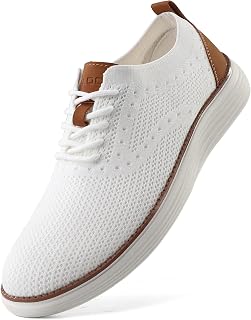 VILOCY Men's Breathable Mesh Lace-Up Dress Sneakers - Casual Oxfords for Comfortable Walking & Business