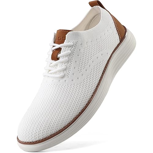 VILOCY Men's Casual Dress Sneakers Oxfords Business Mesh Breathable Walking Shoes Tennis Comfortable