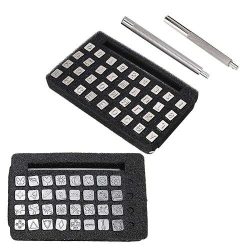 Miniatura 6 de Juego de punzones de sellos, letras del alfabeto, juego de troquelado para tallar, sellos en relieve, cuero, manualidades, herramientas de