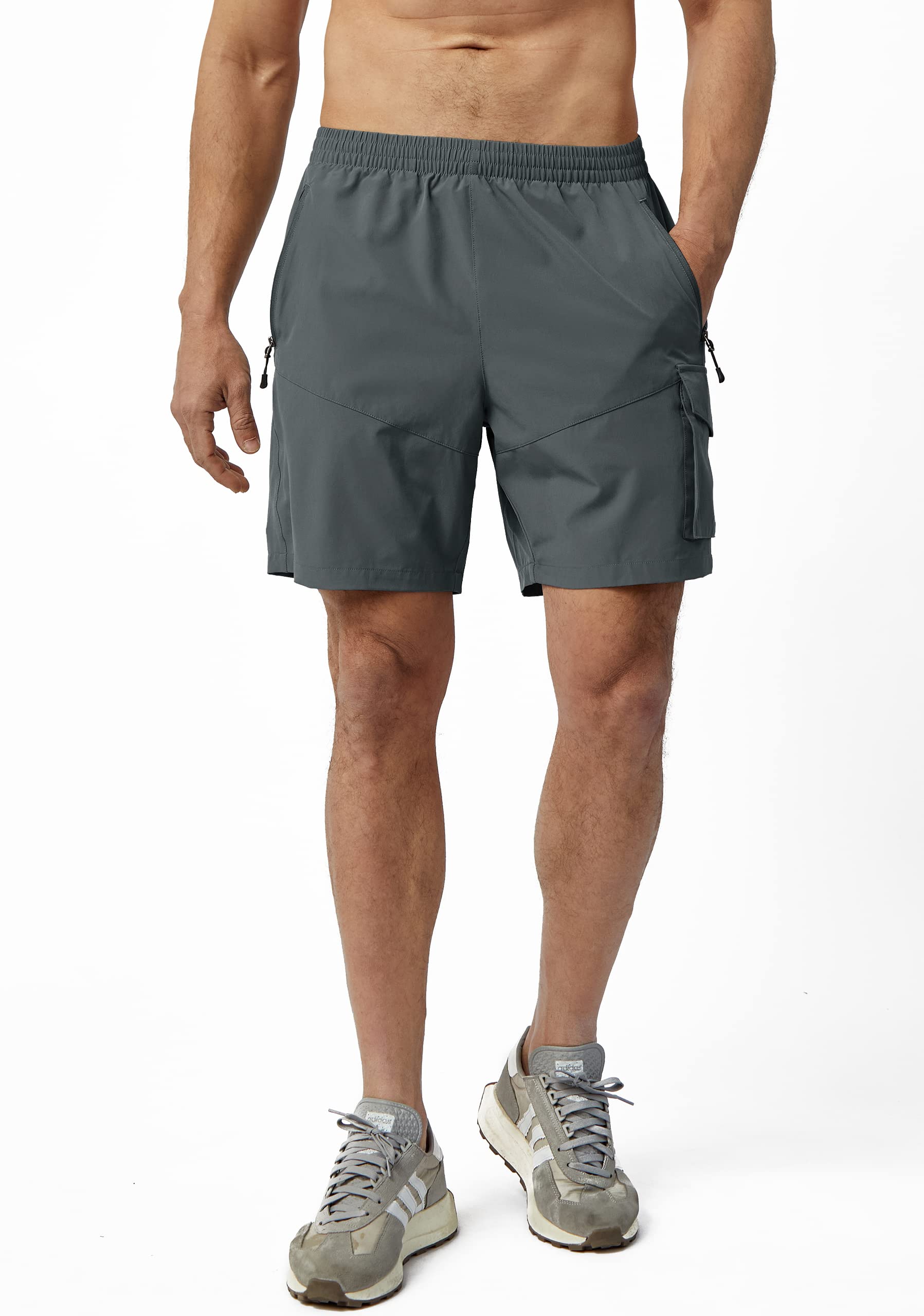 Short Cargo Homme Été Léger Randonnée Séchage Rapide Imperméable Travail Stretch pour Loisirs Sport Golf avec 4 Poches