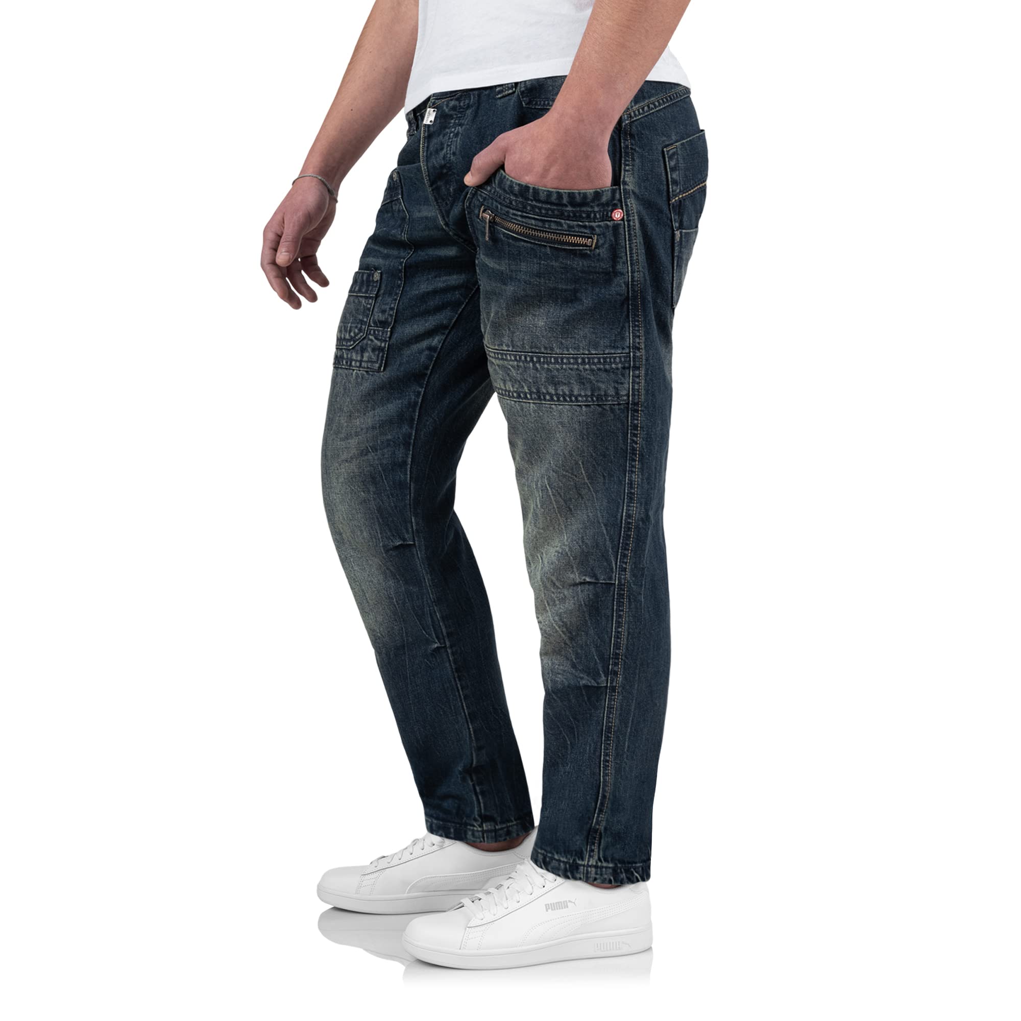 Timezone Herren Jeans Clay 3983 Urban Indigo Wash Cargo Worker