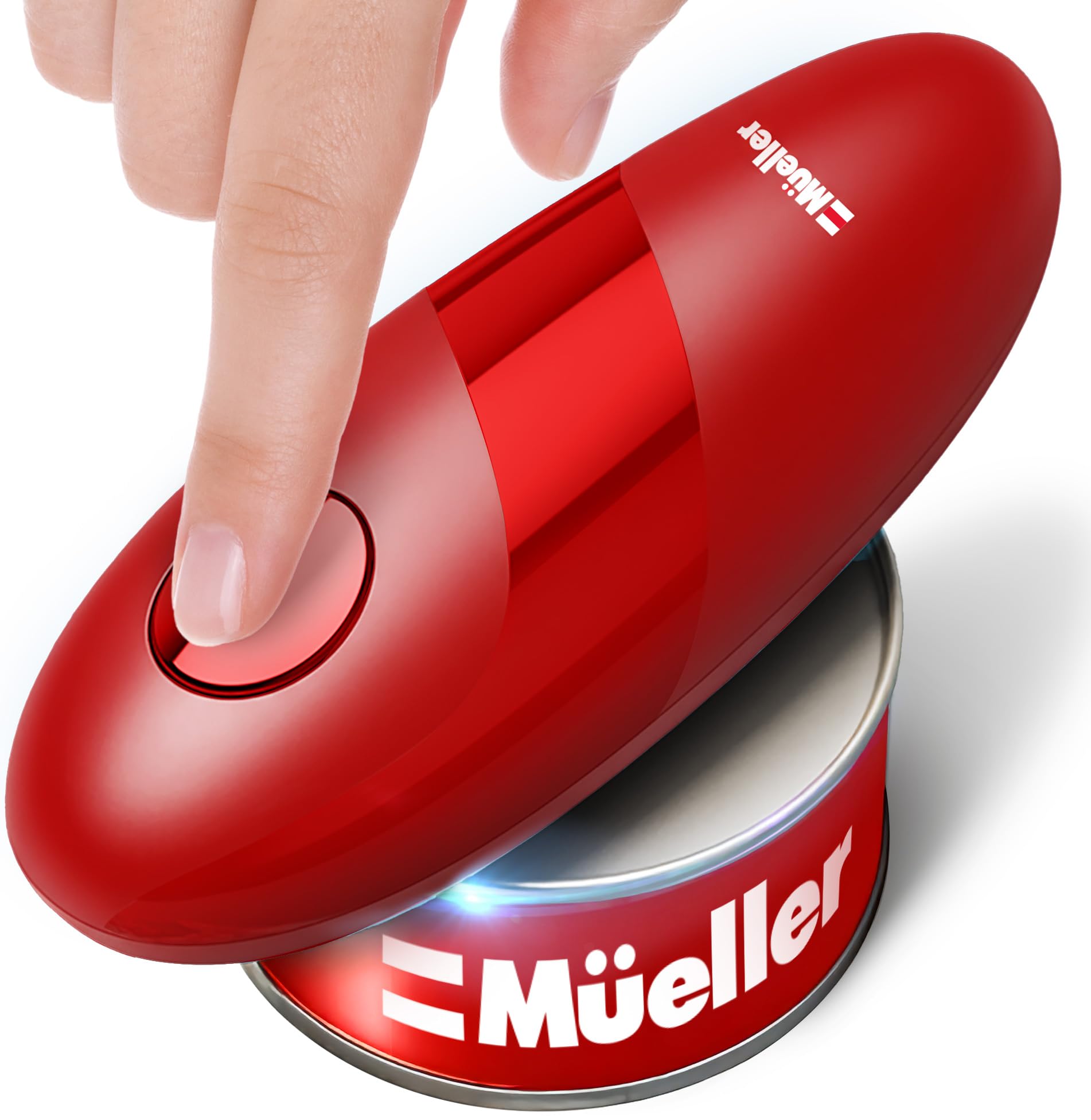 MUELLER HOME SmoothEdge?Auto Can Opener Electric - Battery?Operated with Magnet Lid Lifter - Portable Hands?Free One Touch Can Opener for Seniors & Arthritis, Red Kitchen Accessories