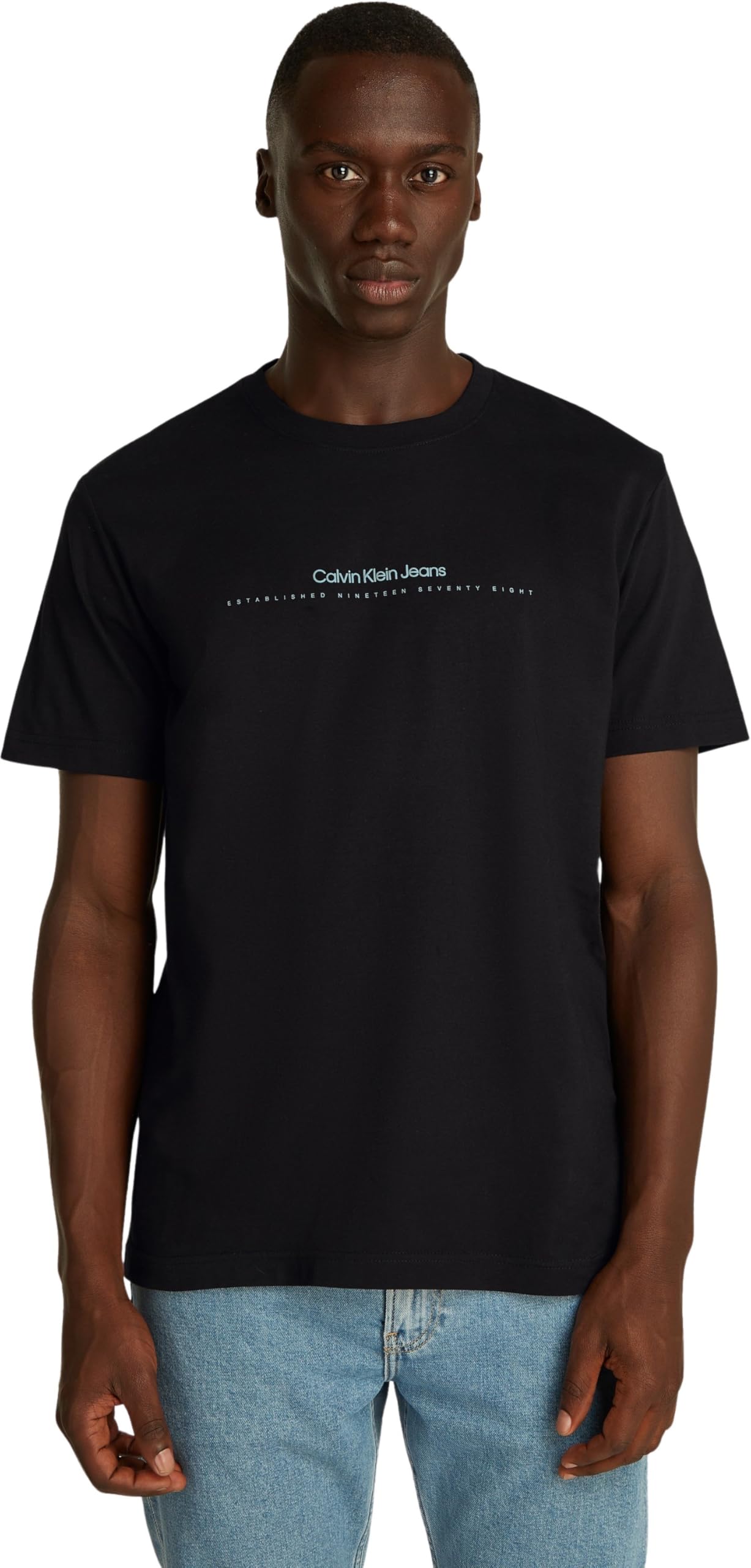 Calvin Klein Uomo T-Shirt Maniche Corte Minimal Logo Tee Scollo Rotondo