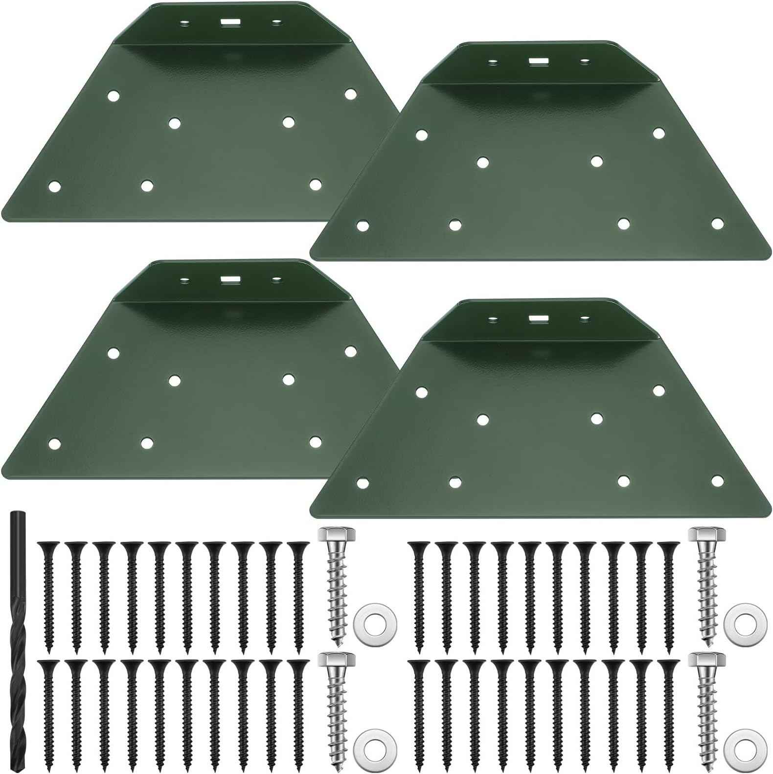 Yaocom 4 Pcs A Frame Bracket for Swing Set Wooden Swing Accessories Fitting for Playground Outdoor High Strength Support, Green