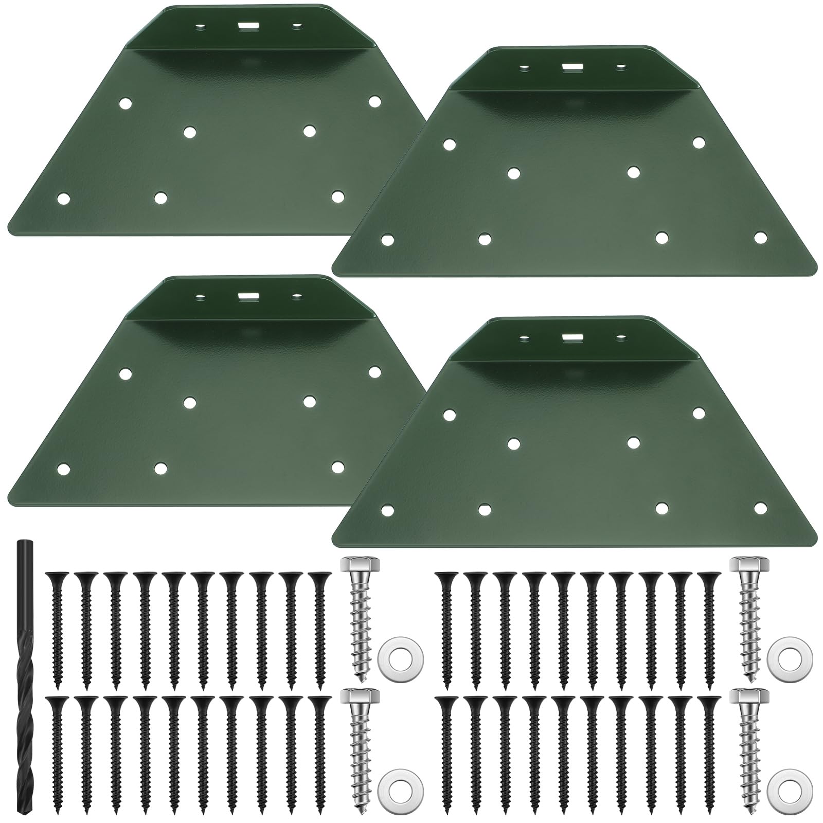 Yaocom 4 Pcs A Frame Bracket for Swing Set Wooden Swing Accessories Fitting for Playground Outdoor High Strength Support, Green