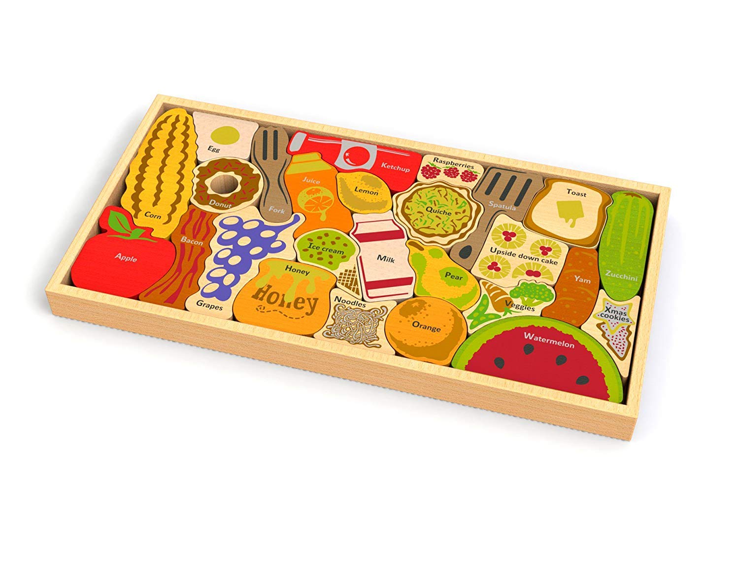 Amazon.co.jp: パズル 木製 知育 フード ごっこ遊び