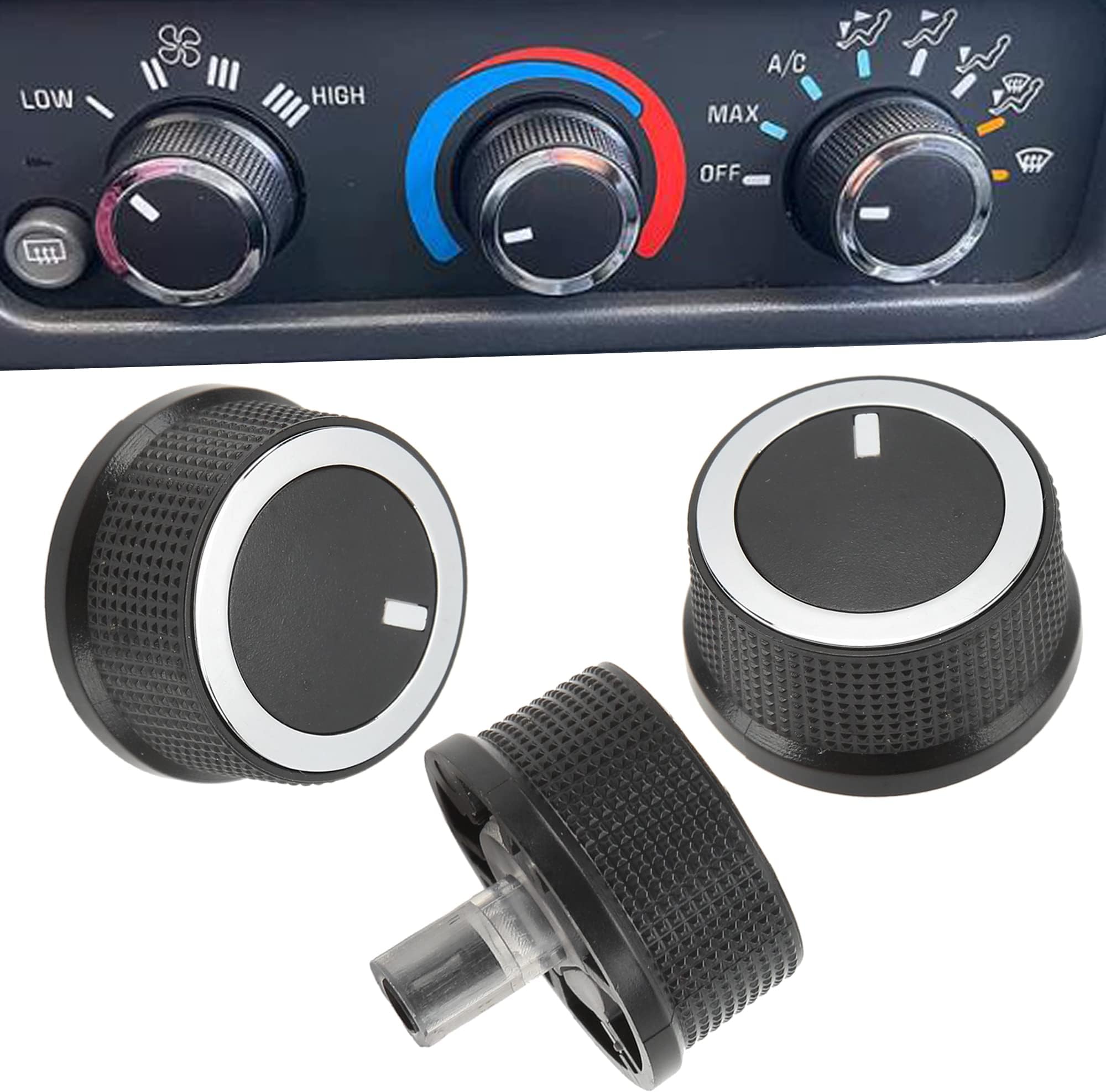 3 Pack 84141127 Control Knob Compatible with Chevrolet Express 2008-2021, Compatible with GMC Savana 2008-2017 Climate Control Knob 84793085 Air Conditioner Heater Control Switch Knob