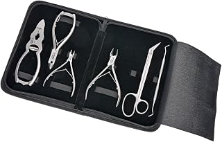 Nagelzange-Podologie Instrumente Set für extra starke Nägel- INKL. ETUI- 6-teilig-Fußpflegeinstrumen...