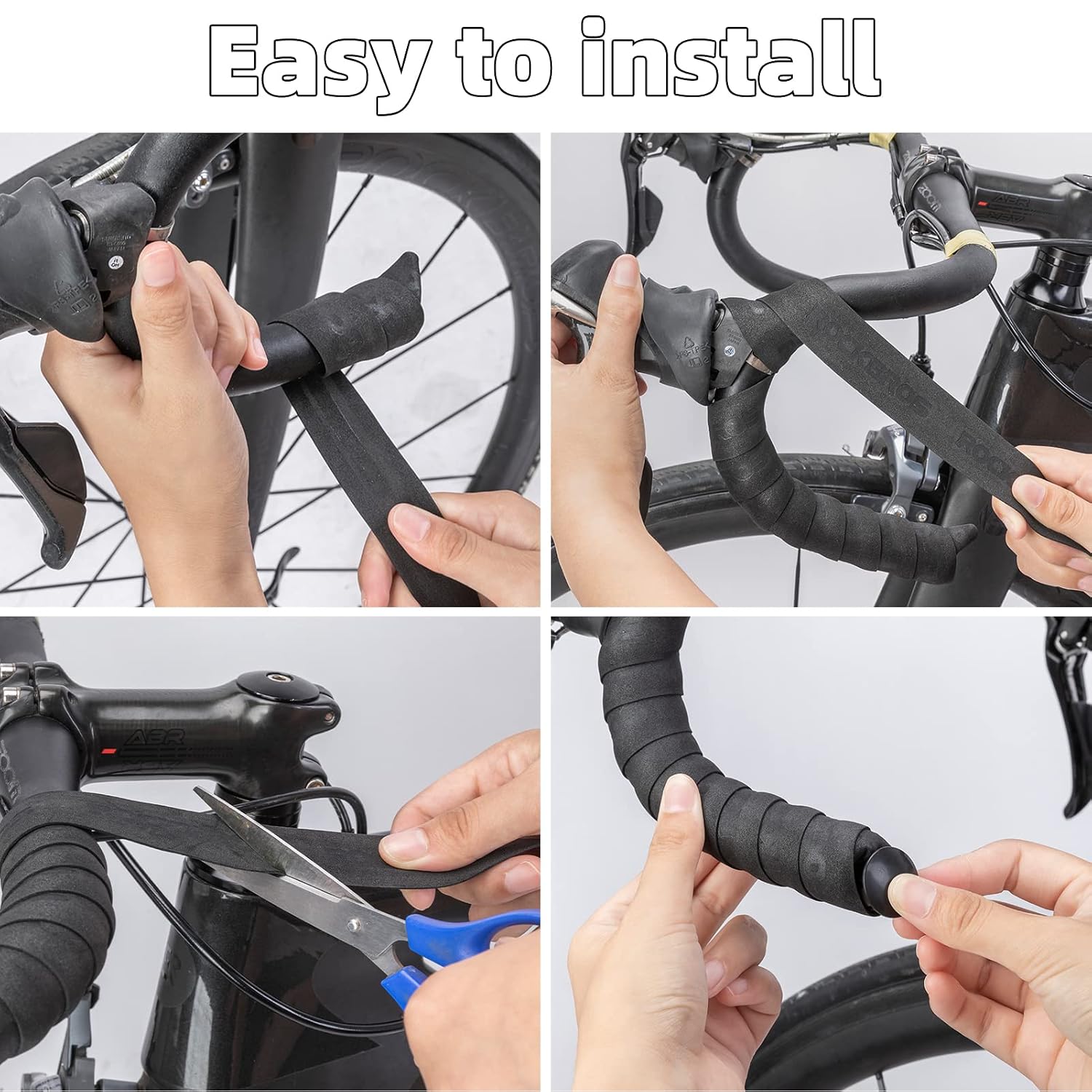 ROCKBROS Bike Handlebar Tape, Bike Bar Tape, Bike Handlebar Wrap, 2 Rolls