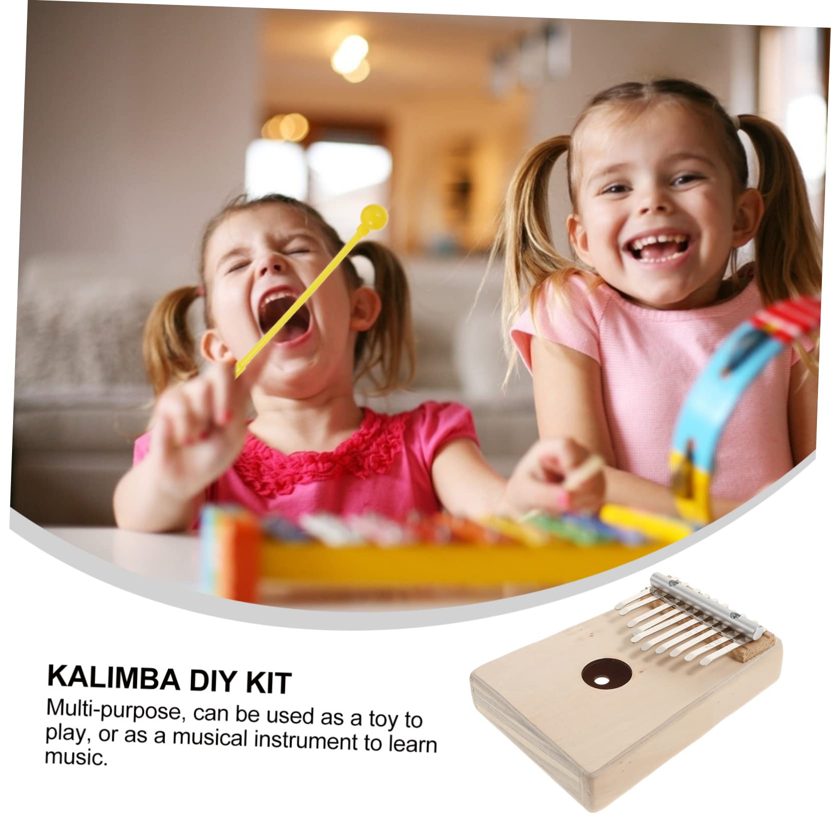 Toddmomy 10 Keys Wooden Finger Piano Diy Kit Kalimba Thumb Piano Set Portable Accessories