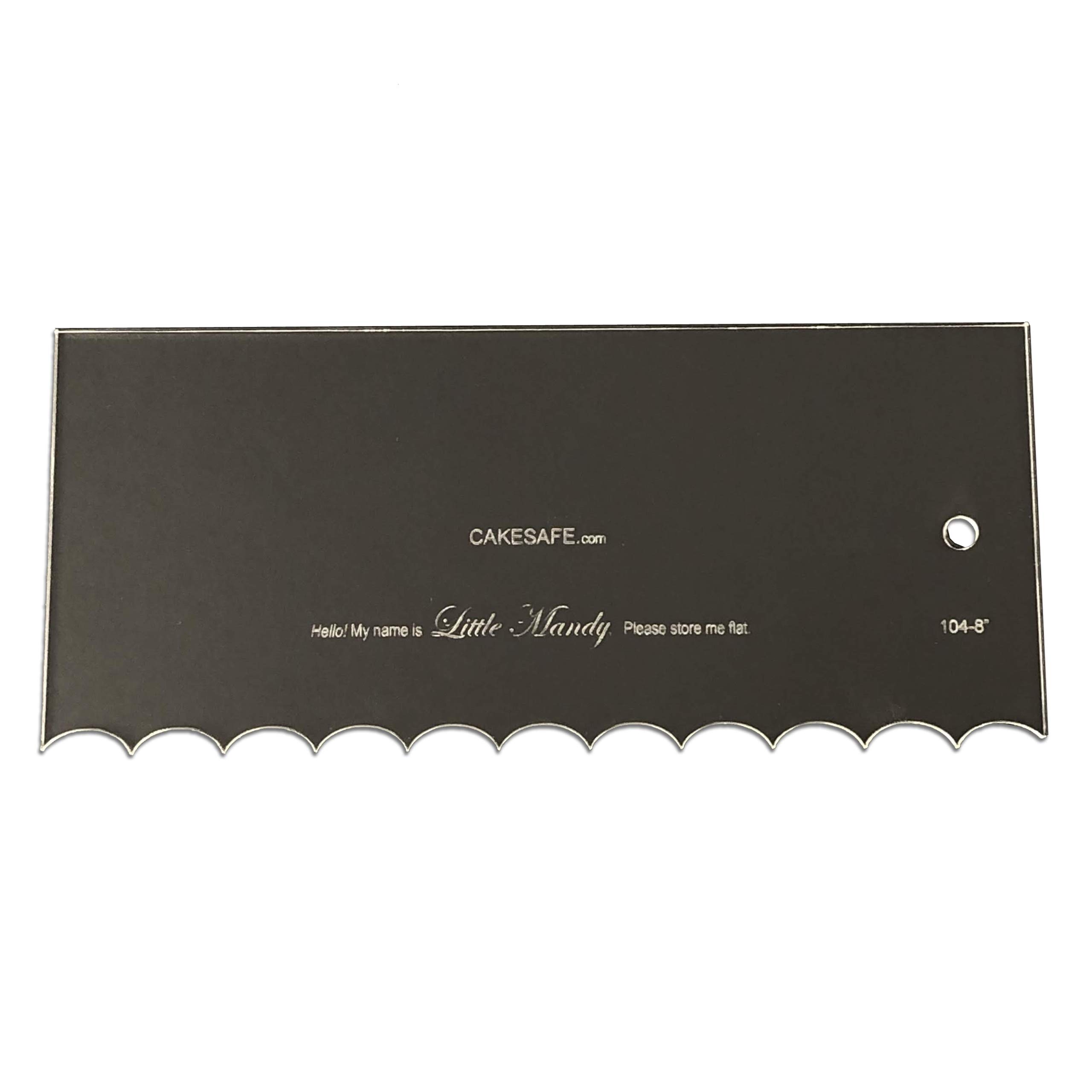 CakeSafe Little Mandy 8 Inch Decorating Comb, Doubles As Icing Smoother, And Sc Unique Cake Comb For Decoration, Frosting Comb And Buttercream Tools ACC-104-8