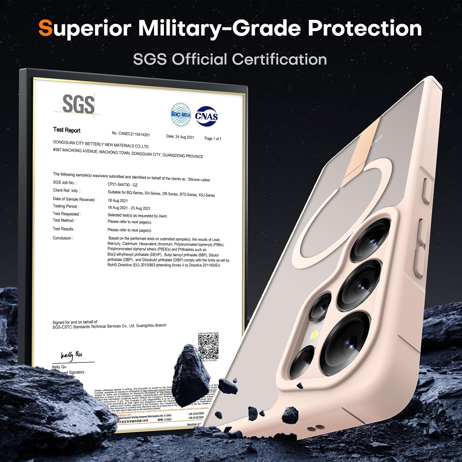 TOCOL Magnetic for Samsung Galaxy S25 Ultra Case, Kickstand with Upgraded Full Camera Protection, Compatible with Magsafe, Drop Protection Slime Cover for Samsung Galaxy S25 Ultra 6.9-Inch (Desert) - Image 5