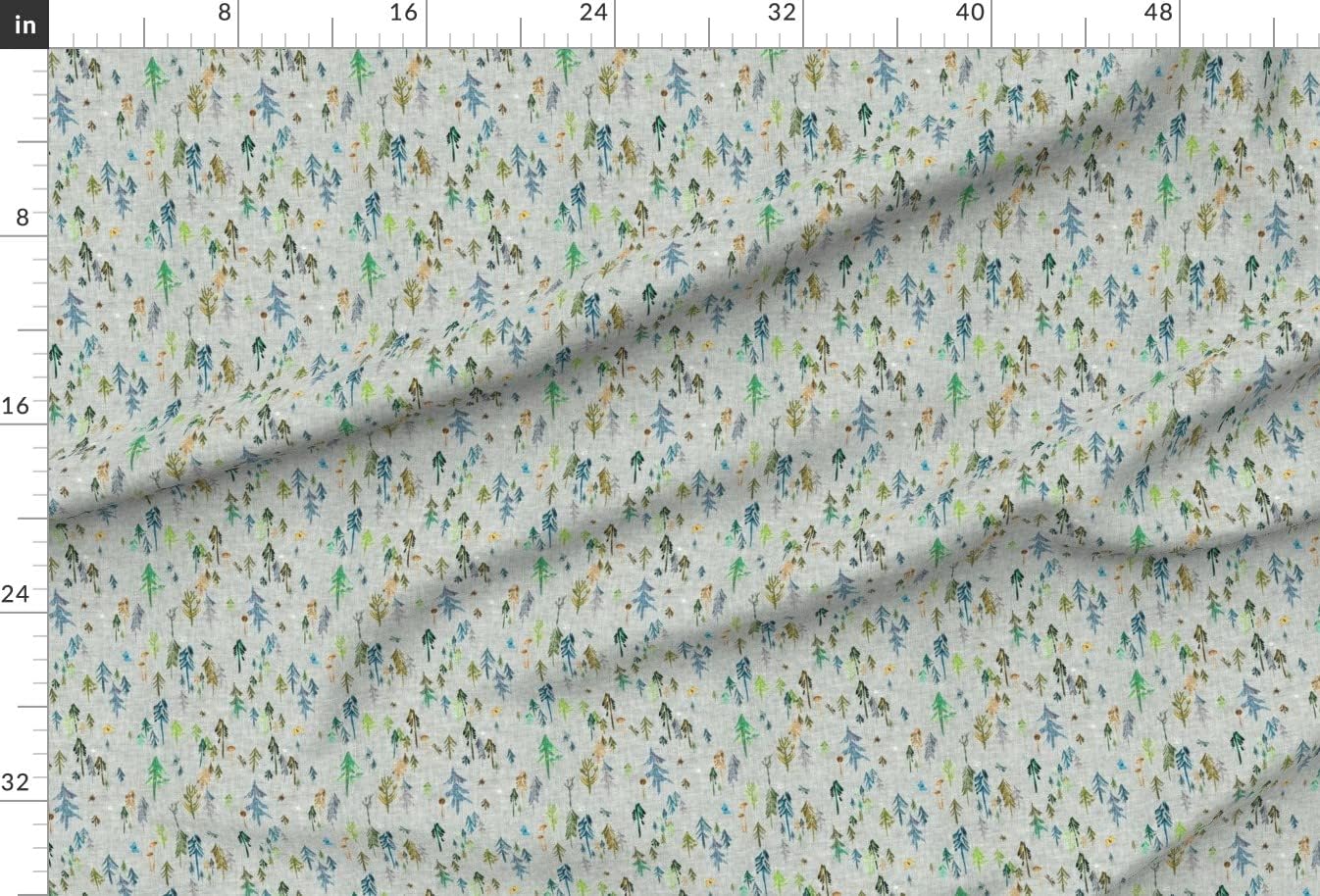 Spoonflower Fabric - Pine Forest Sage Trees Woodland Outdoors Hiking Pink Woods Boy Room Printed on Minky Fabric by The Yard - Sewing Baby Blankets Quilt Backing Plush