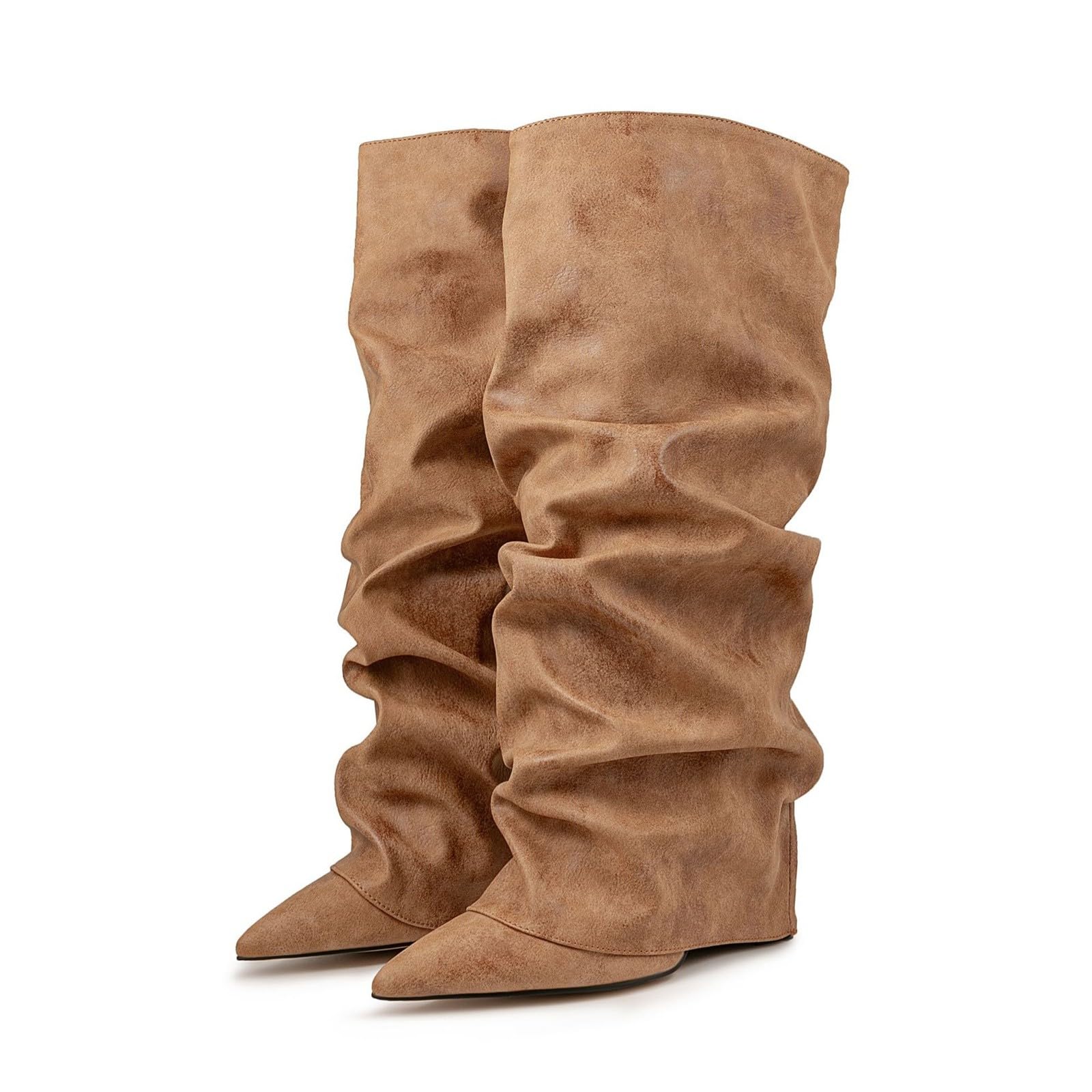 Generisch Stivali da donna con tacco a blocco, in pizzo, elasticizzati, per autunno e inverno, comodi, con tacco alto, casual, al ginocchio