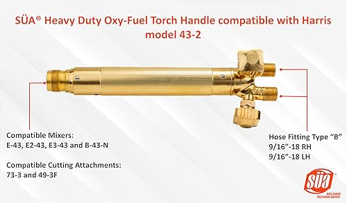 Miniatura 8 de Antorcha de oxicombustible resistente compatible con Harris con válvulas de retención + punta de corte + punta de soldadura + punta de calentamiento