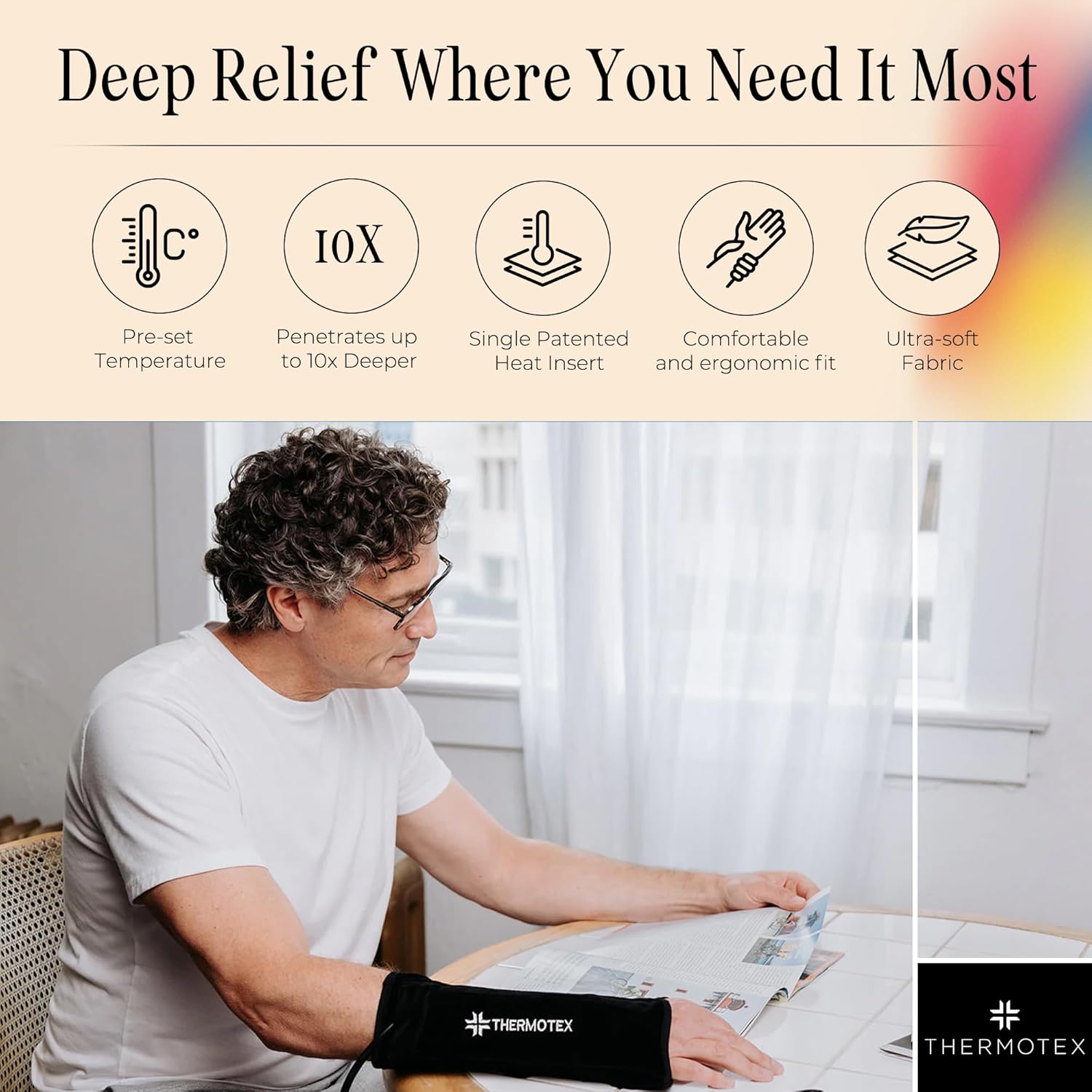 Thermotex Far Infrared Right Wrist Heating Pad - Deep Heat Therapy for Pain Relief, Recovery, and Circulation, FSA-HSA Eligible - Heated Pad for Wrist and Forearm - Single Heat Insert - Image 6