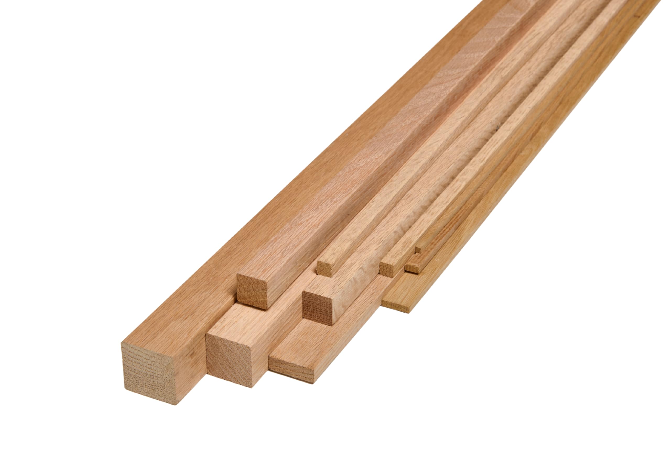 Listello in Rovere Piallato per Fai da Te e Bricolage, Legno Naturale Grezzo, Set da 10 Pezzi, Lunghezza 80 cm, Fatto in Italia (15x15x800 mm.)