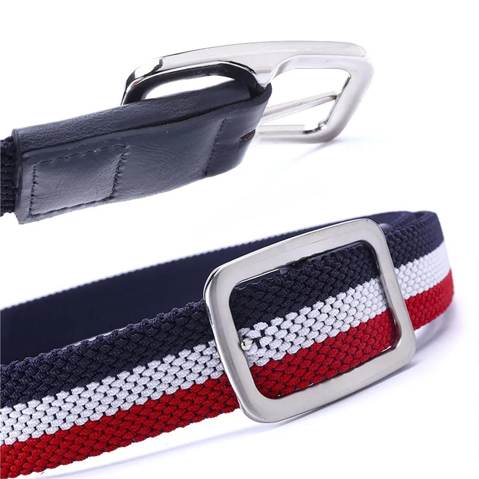 Ceinture Toile Ceinture élastique unisexe en tissu extensible tressé coloré, ceinture décontractée sans trou