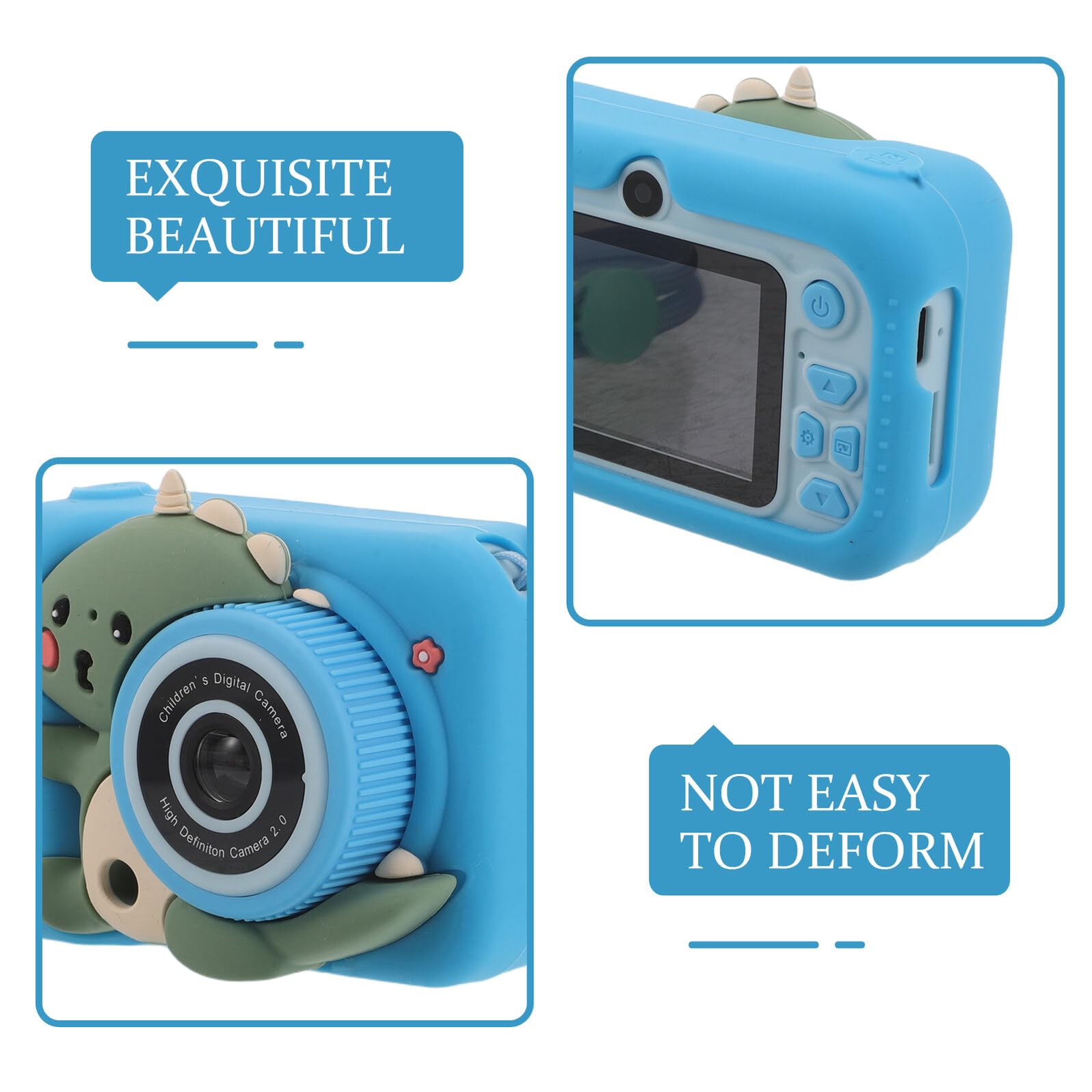Macchina Fotografica Digitale Cartone HD per Foto e Video | Doppia Lente Anteriore e Posteriore, Abs con Silicone, Portatile Compatta per Bambini e Principianti