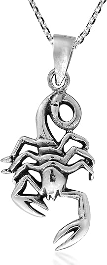 AeraVida Astrology Scorpio Zodiac Horoscope Scorpion.925 Sterling Silver Pendant Necklace | Zodiac Sign Horoscope Scorpion Pendant Necklace | Sterling Silver Scorpio Necklace Jewelry Gifts