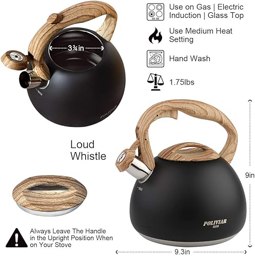 Vista 7 de Pava de té Poliviar, Black Ti Negro Ti