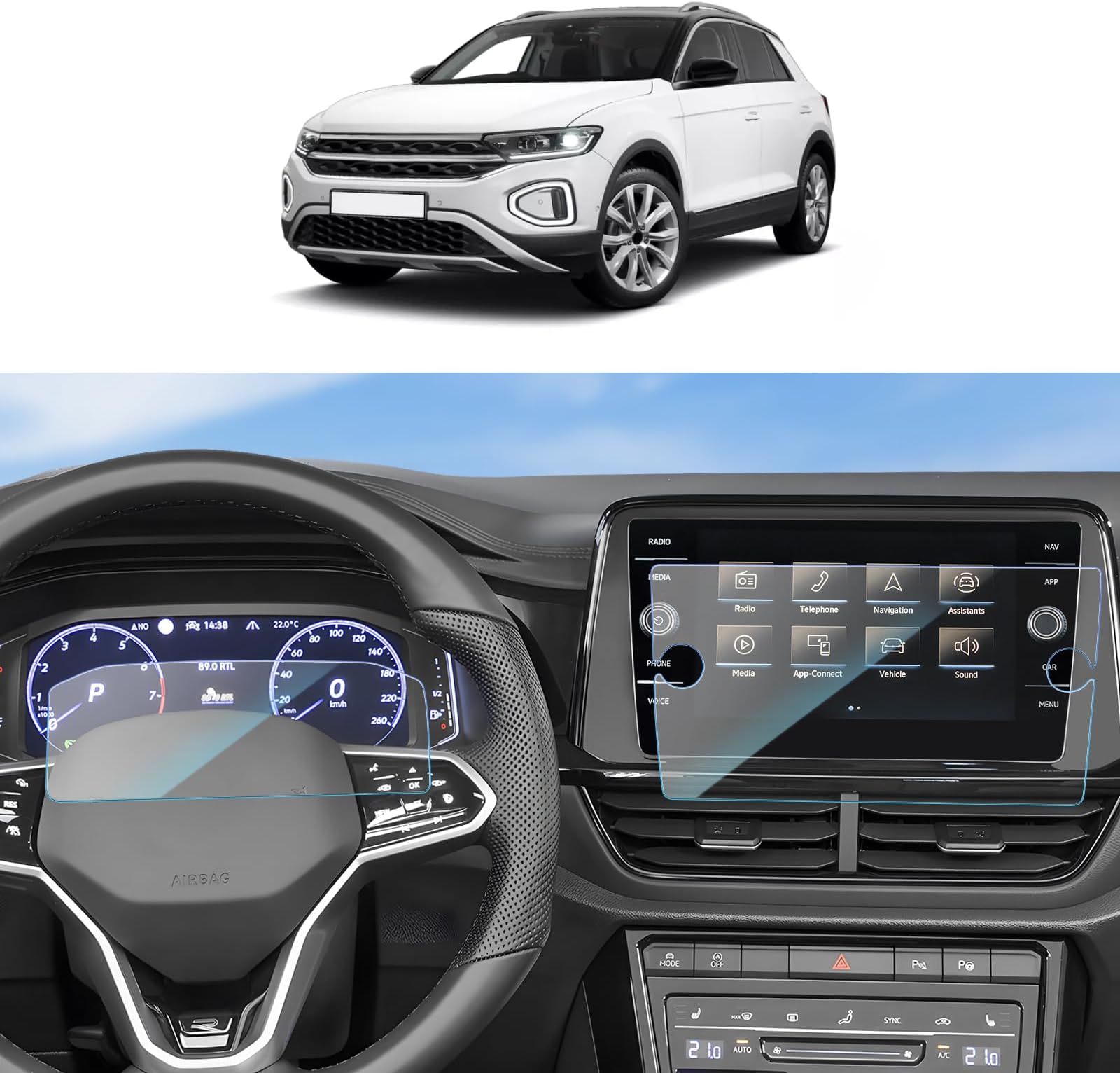 DISSKIN Displayschutzfolie Für Hyundai Tucson 10,25 Zoll - Selbstheilend Matt Antibakteriell