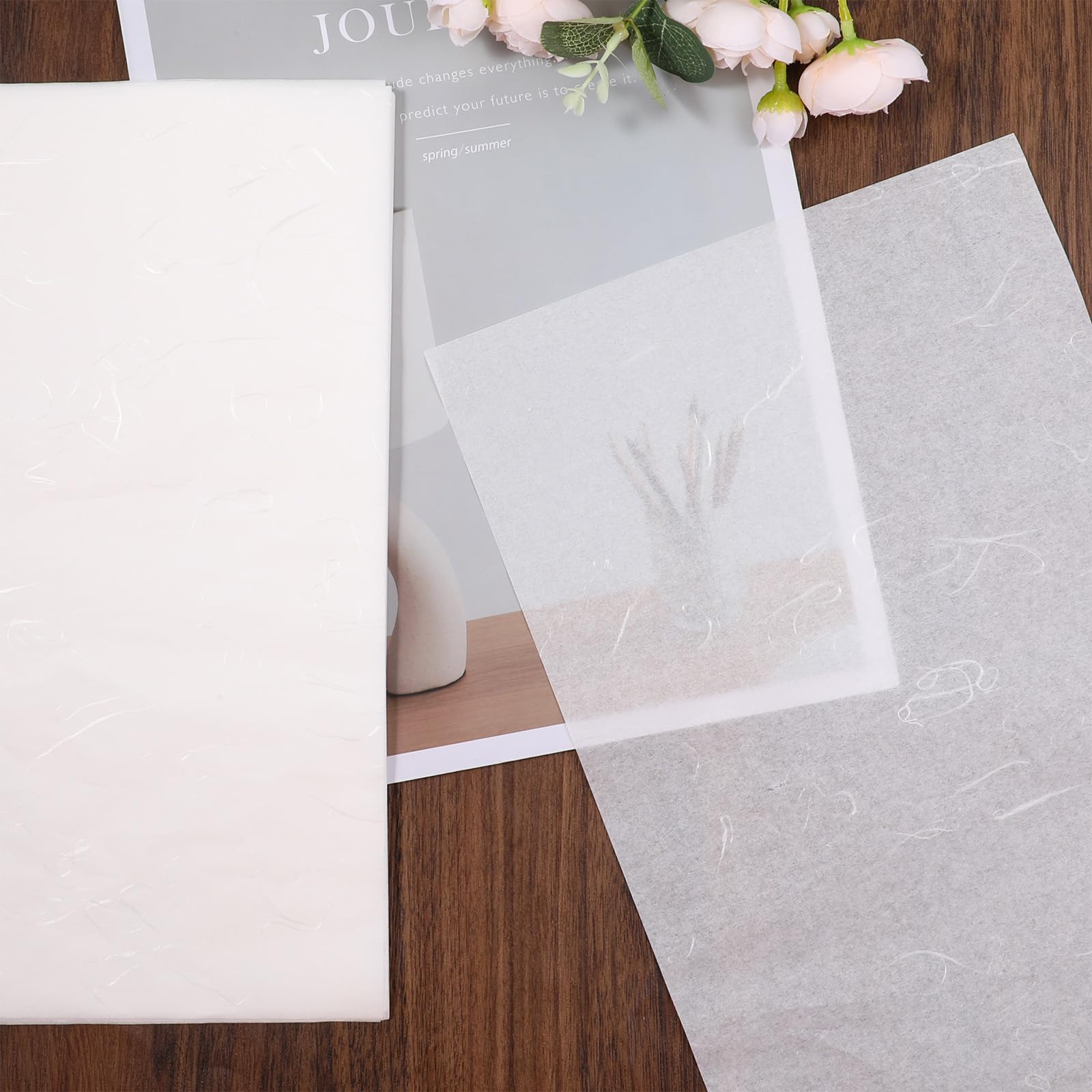 100 Fogli Di Carta Di Gelso A4 Fatta A Mano – Fibre Visibili, Per Decoupage, Calligrafia E Confezioni Regalo