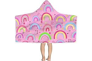 Bonsai Tree Rainbow Hooded Beach Towel for Kids