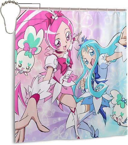 Amazon Co Jp プリキュア 魔法つかいプリキュア シャワーカーテンセットバスルームバスタブ印刷デザイン防水装飾ペンダント ホーム キッチン