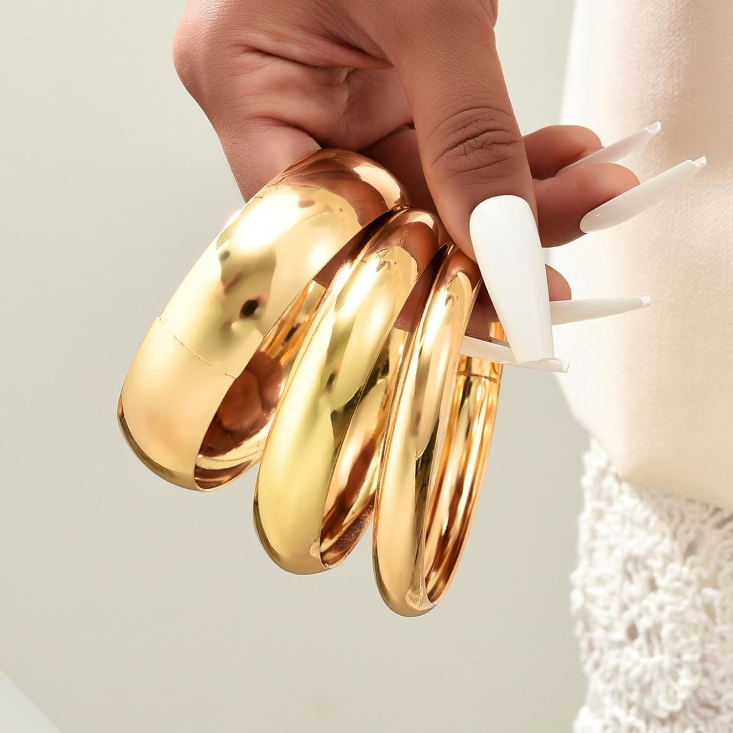 Chunky Gold Bangle Bracelets for Women Trendy Gold Irregular Statement Cuff Bracelet Stack Wide Wrist Cuff Bracelets Jewelry Gifts - Image 5