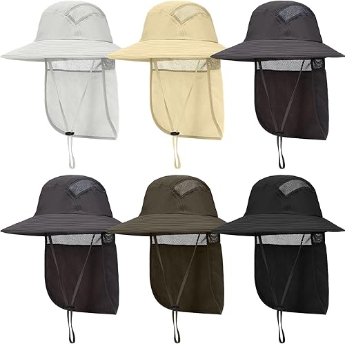 Sombrero de sol para hombre con ala ancha y solapa para el cuello, protección solar UPF 50+, sombrero de pesca para hombres, senderismo, jardín,