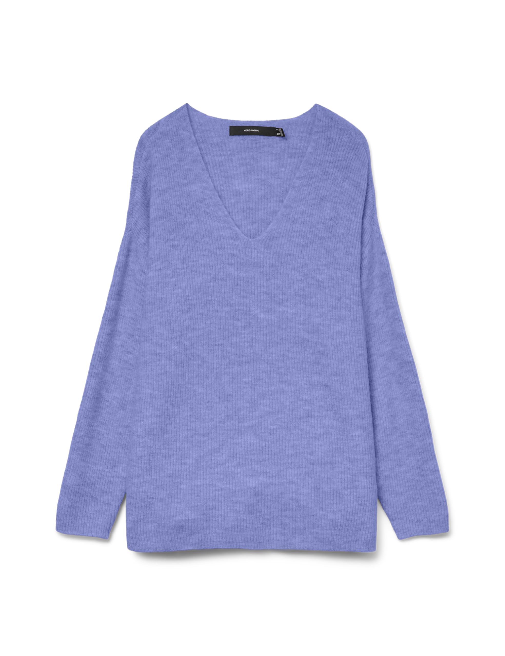 VERO MODA Knit V-Neck Sweater Long Sleeve Knitted Jumper VMCREWLEFILE, Colours:Lavender, Size:L