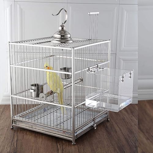 Bird Bath Cage, Cleaning Pet Supplies Cockatiel Bird Bathtub with Hanging Hooks for Little Bird Parrots Spacious Parakeets Portable Shower for Most Birdcage(5.1"L x 5.1"W x 4.3"H)