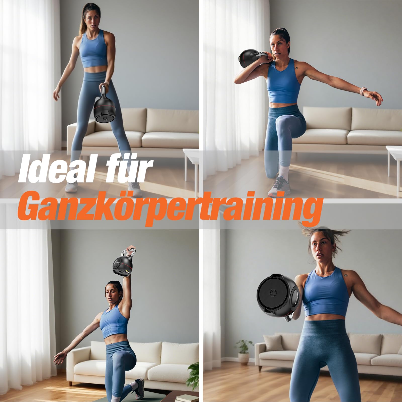 DH FitLife 7-in-1 Verstellbare Kettlebell Set (1.5-10kg) | Kugelhantel mit 7 Gewichtstufen | Kurzhanteln für Heimtraining & Fitness | Ideal für Ganzkörpertraining | Kompakt & Platzsparend Fitness-Set