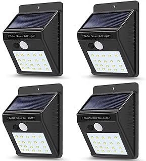 Solar Lights for Outdoor Use with Motion Sensor, Pack of 4 Outdoor Wall Lights with Motion Sensor with 3 Lighting Modes, I...