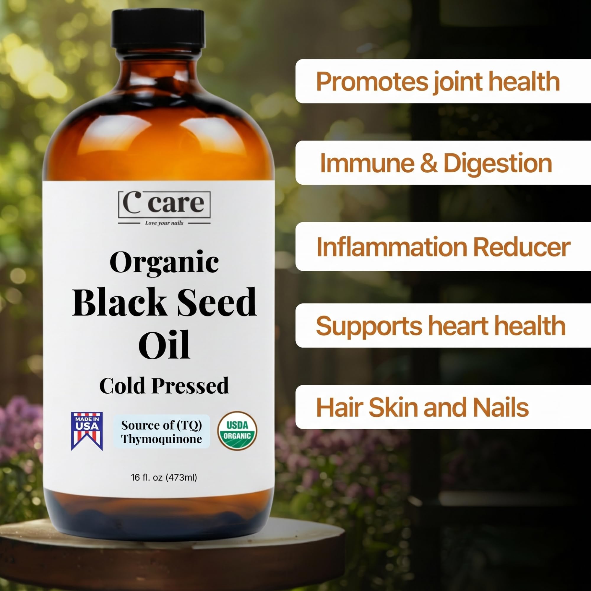 Vocks Black Seed Oil Organic Cold Pressed Unrefined Glass Bottle, 8 Fl oz — Amazon image 4