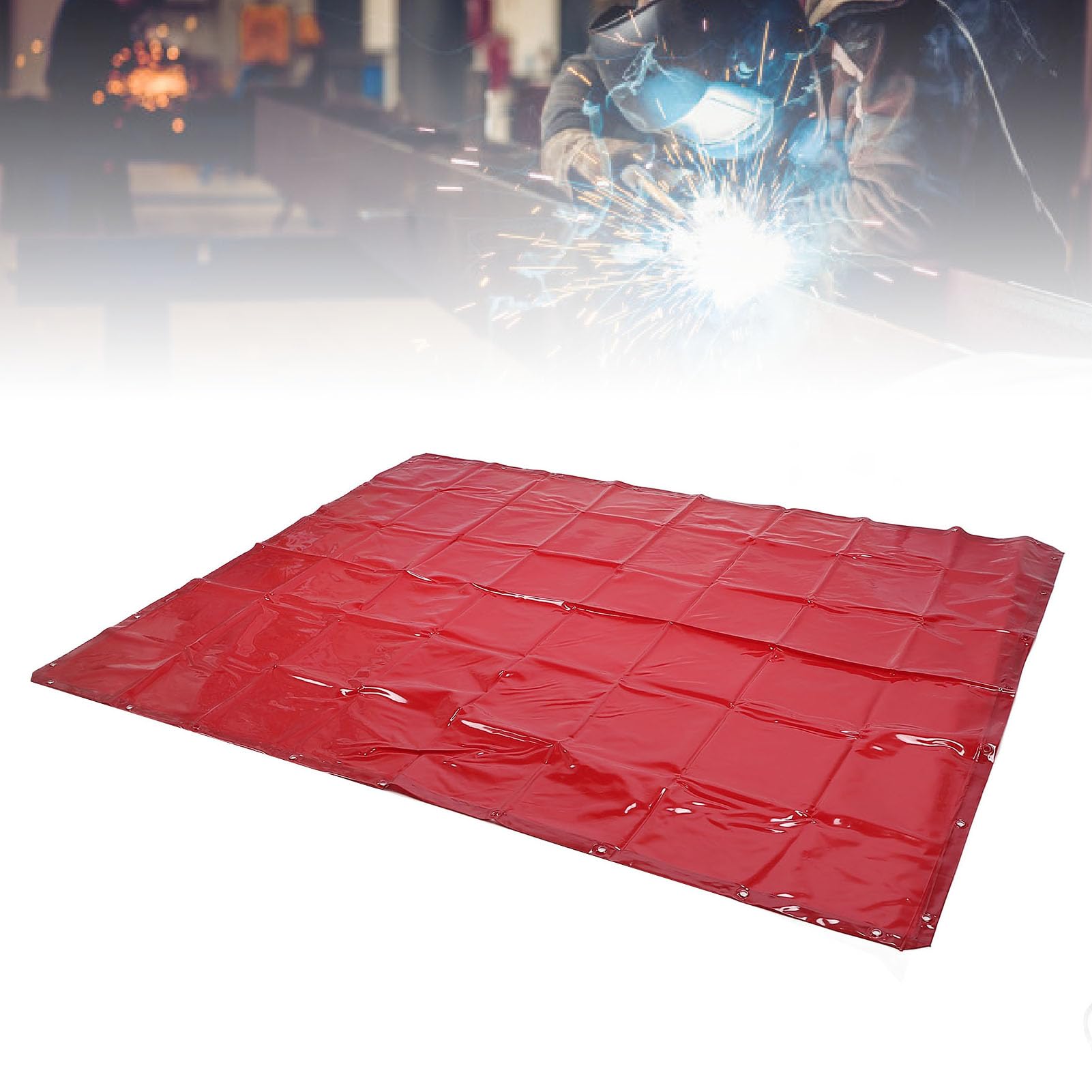 SIXRUN Rideau de Soudage Durable 5.71x7.68FT, écran de Protection Ignifuge pour Utilisation en Atelier Industriel