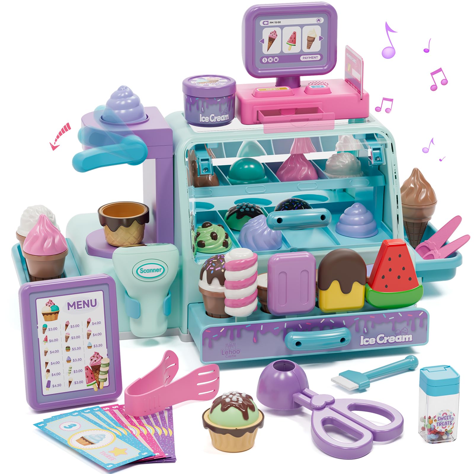 Lehoo Castle Accessoires De Cuisine Pour Enfants – Set De Jeu De Rôle Chef Avec Steak, Raviolis, Salade, Pain – Dès 3 Ans