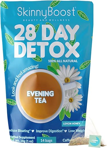 Skinny Boost Evening Detox Tea-14 Tea Bags Total, Supports Detox and Cleanse, Reduce Bloating, 100% All Natural, Vegan, Non GMO 5 Skinny Boost Evening Detox Tea-14 Tea Bags Total, Supports Detox and Cleanse, Reduce Bloating, 100% All Natural, Vegan, Non GMO