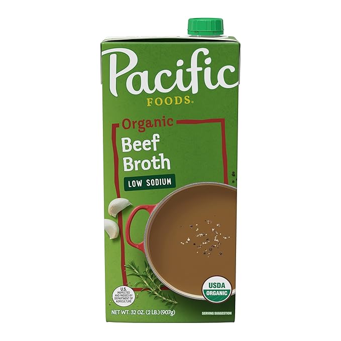 Pacific Foods Low Sodium Organic Beef Broth, 32 oz Carton