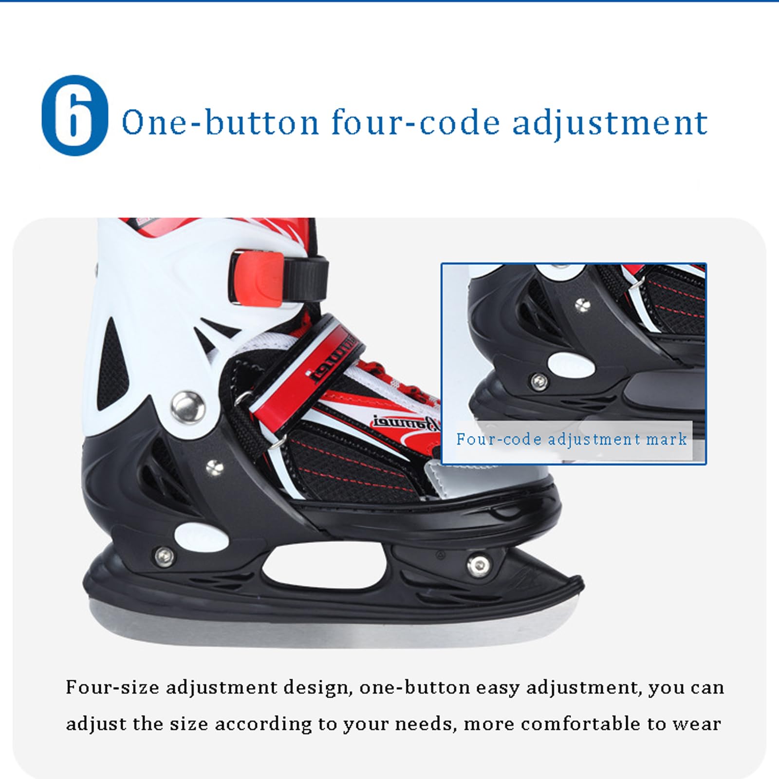 Patins à glace Ice Skates pour Les Adolescent Garçon Fille,Patins À Glace avec Système De Laçage Rapide Et Boucle À Poussoir pour Un Maintien Sûr,Patins réglables en 4 tailles（Trois couleurs）