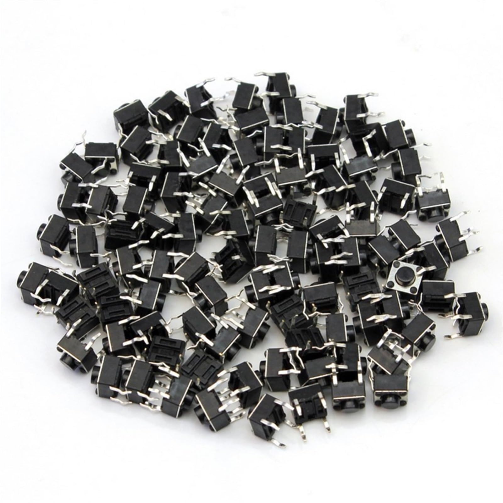 JFQOWCMP 100pcs/lot Mini Micro Momentary Tactile Push Button Switch 6 * 6 * 5mm 4 Pin ON/Off Keys Button DIP 6x6x5mm