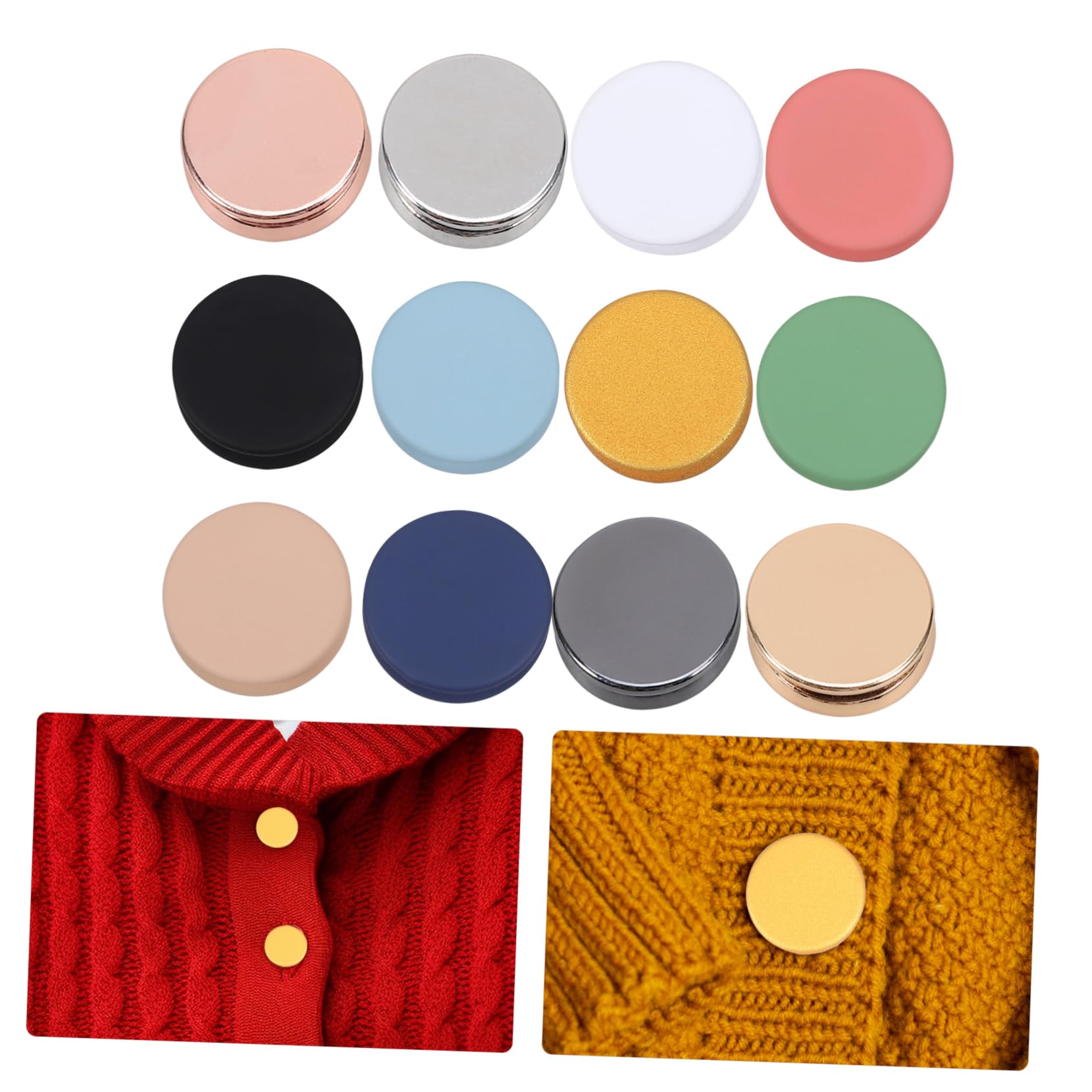 Housoutil 2 Sätze Magnetkragen Pin Brosche Magnetstifte Tasten Hijab -magnete Hijab-magnete Stark Magnetische Haken Schal Liefern Multifunktionale Magnetische Kleidungsklammern 12 Stück * 2